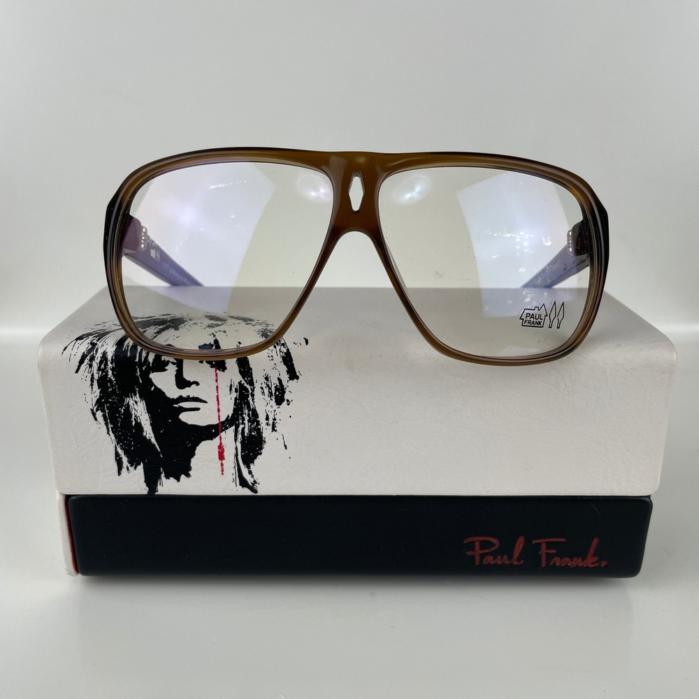 Paul Frank RX17 Picking Up Where Grandpa Left Off Brown Aviator Glasses Case Mod